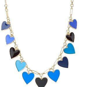 Park Lane Gold Necklace with cobalt and Black Hearts